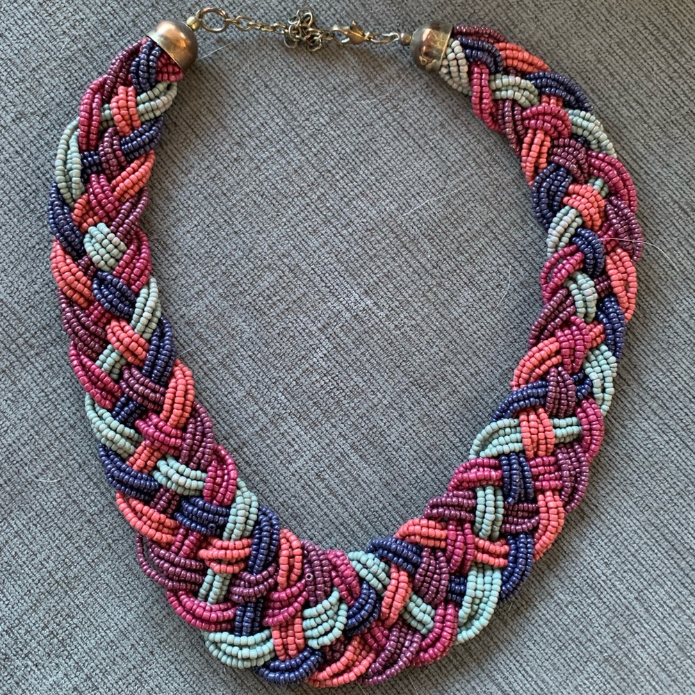 Francesca’s Braided Bead Collar Necklace